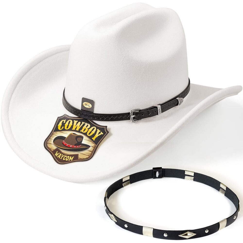 6605 Cowboy Hat : Extra Wide Brimmed for Cowgirl - 2 Decorative Band - Felt